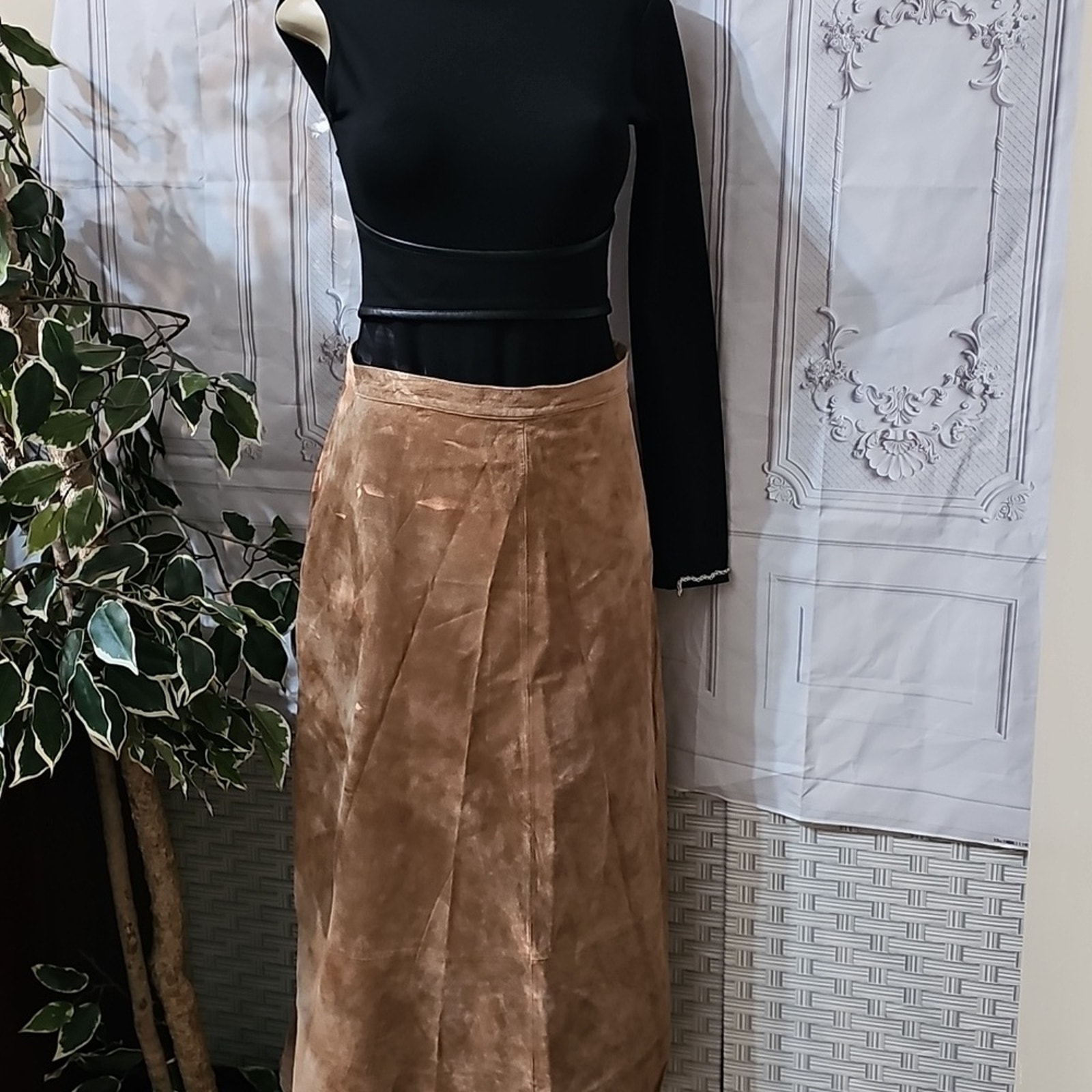 NWOT Pendleton Tan Suede Maxi Skirt 10