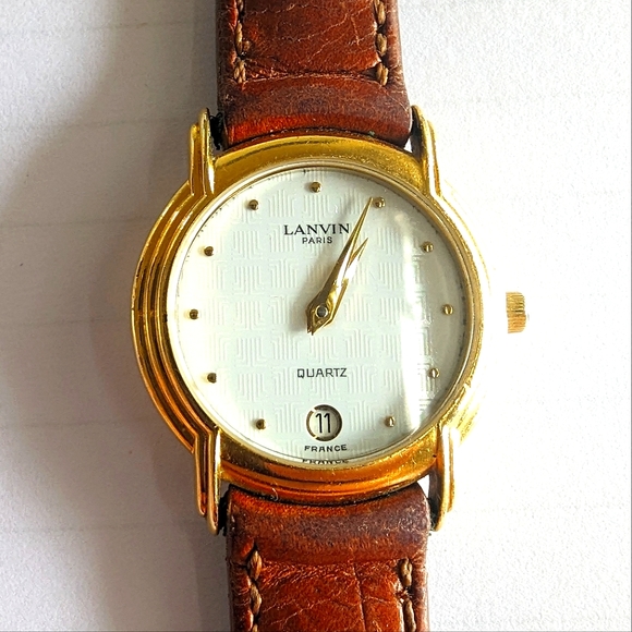 Lanvin Paris France Watch Dainty and Elegant Leather
