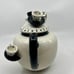 1998 Mud Pie Teapot W/Tiny Outside Mug & Saucer On Lid W/ Ceramic Serving Tray