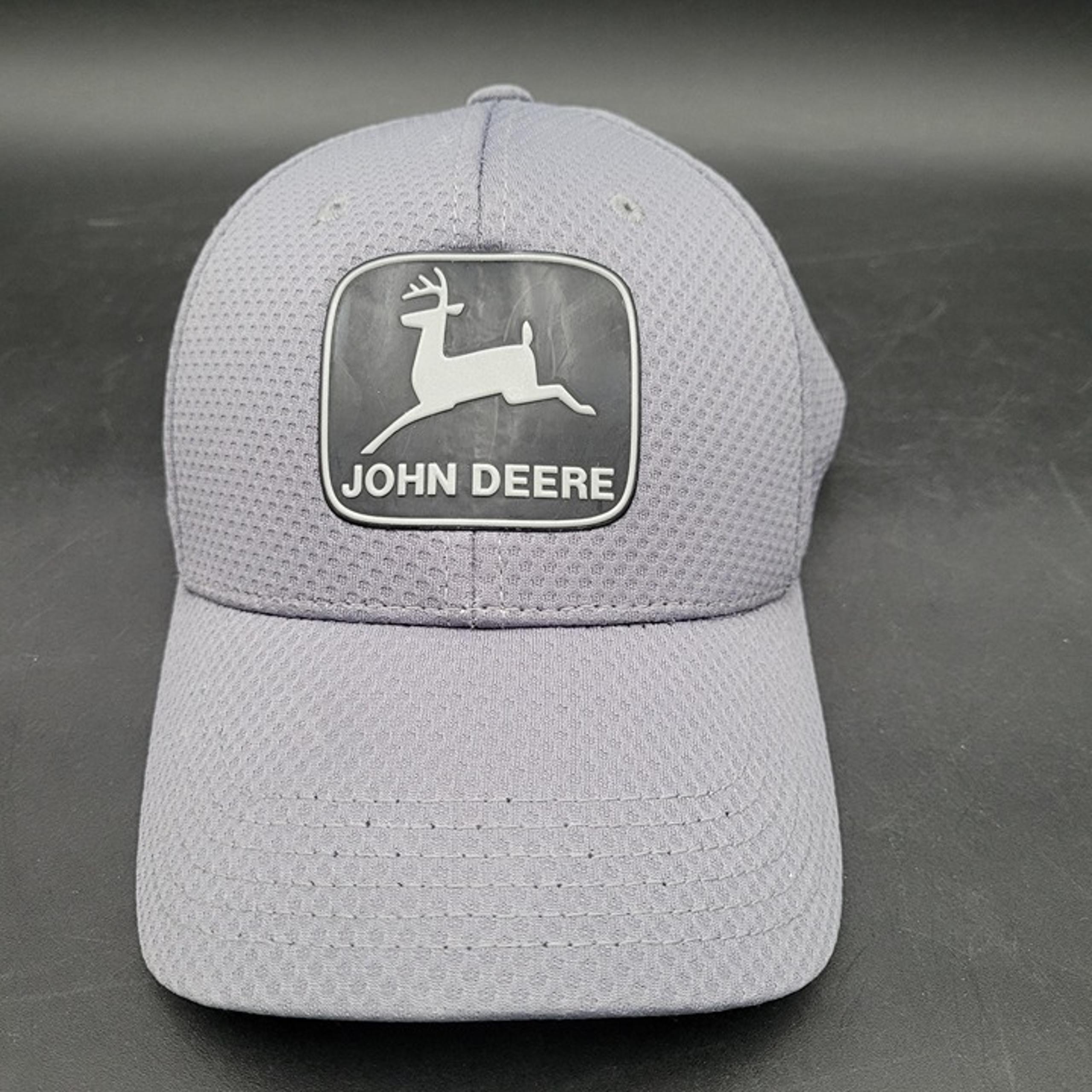 New w/o Tags Gray Mesh John Deere Farm Equipment Hat Cap Elastic Flexfit Closure