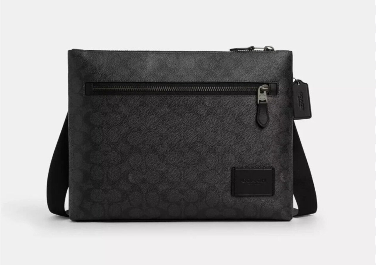CW448 Coach Carrier Zip Crossbody Bag In Signature Canvas