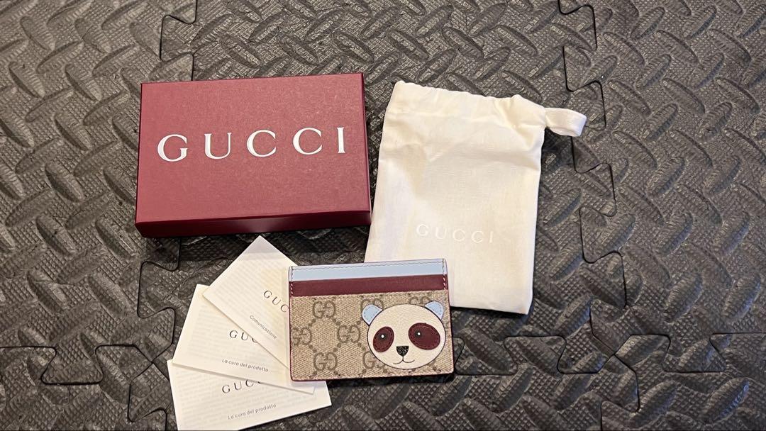 GUCCI Gucci Bicolor GG Card Case with Panda Detail