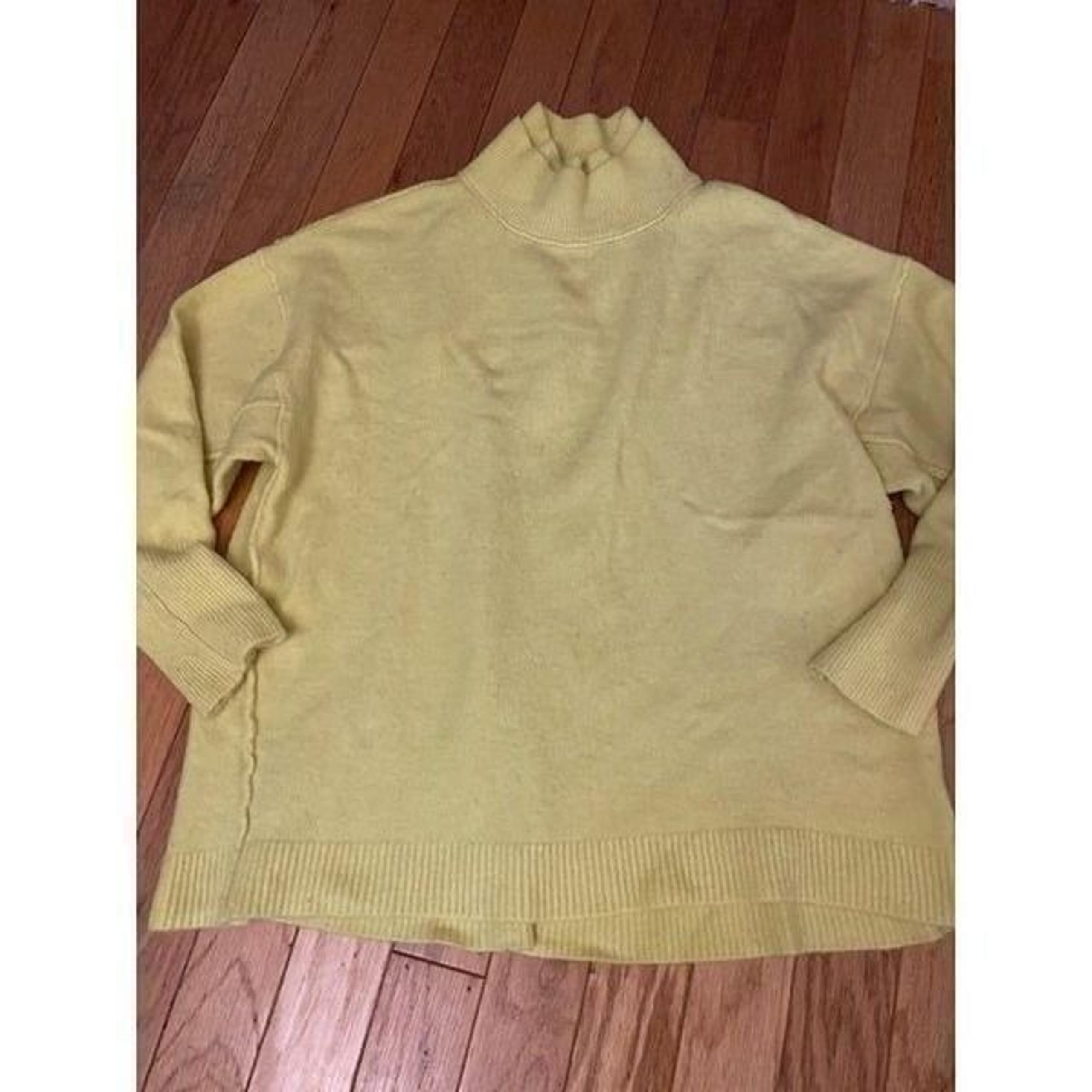 Free People Women's Afterglow Double Mock Neck yellow oversized sweater Size S