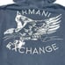 Y2K Armani Exchange Silver Embroidered Eagle On Back Black Zip Up Hoodie Large