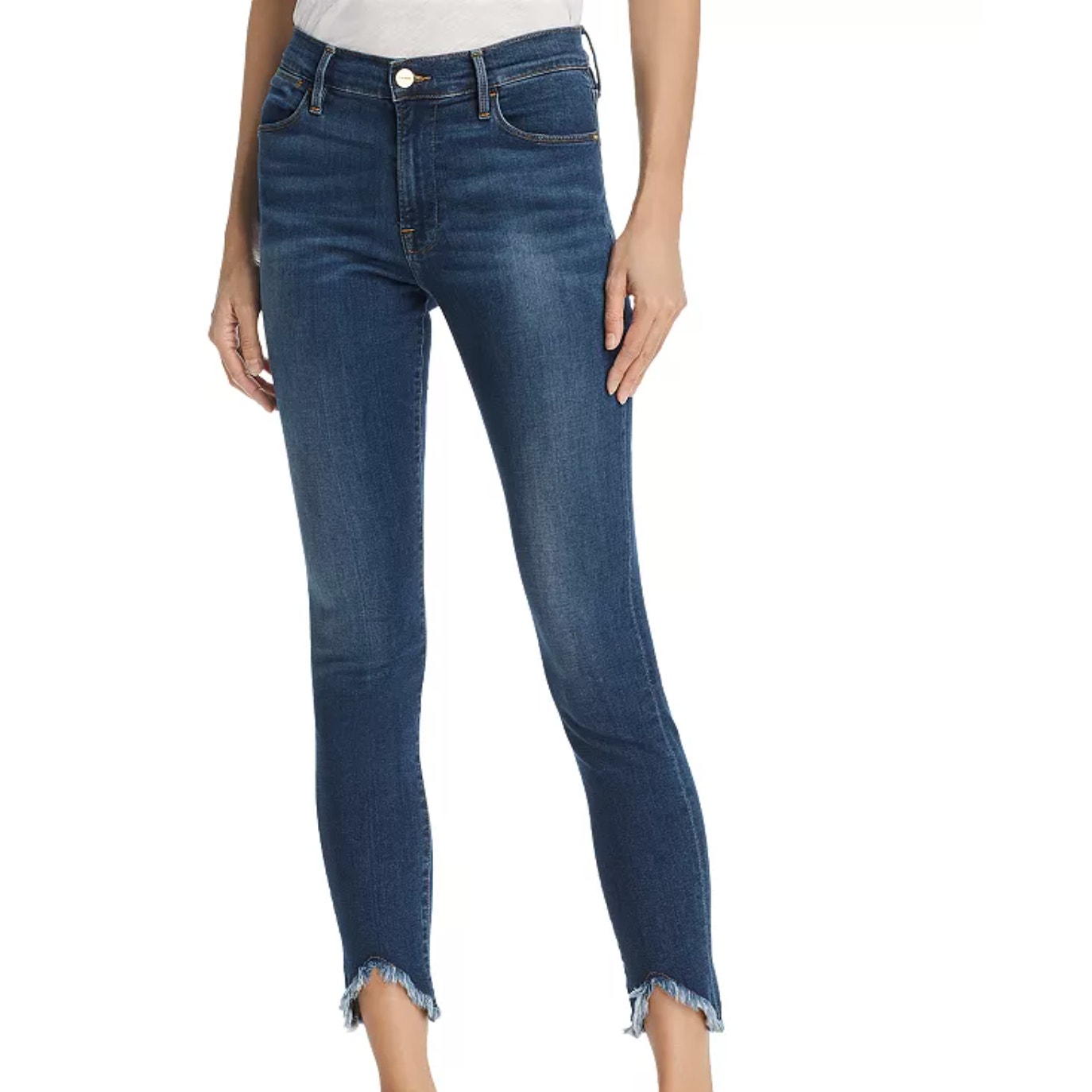 FRAME Le High Skinny Triangle Hem Jeans in Sulham