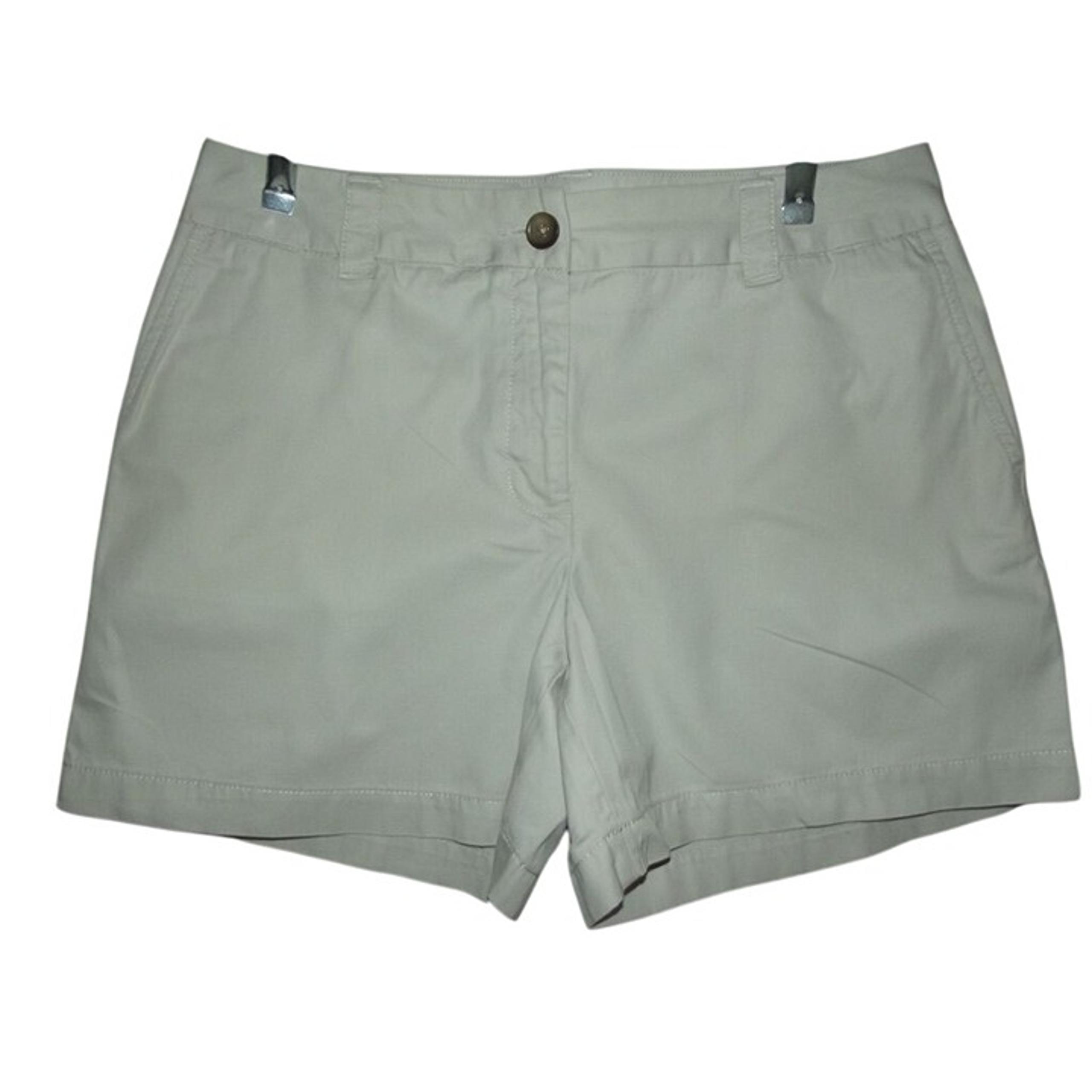 Lands' End Shorts Womens 10 FIT 2 Beige Cotton pockets Sits lightly Below Waist