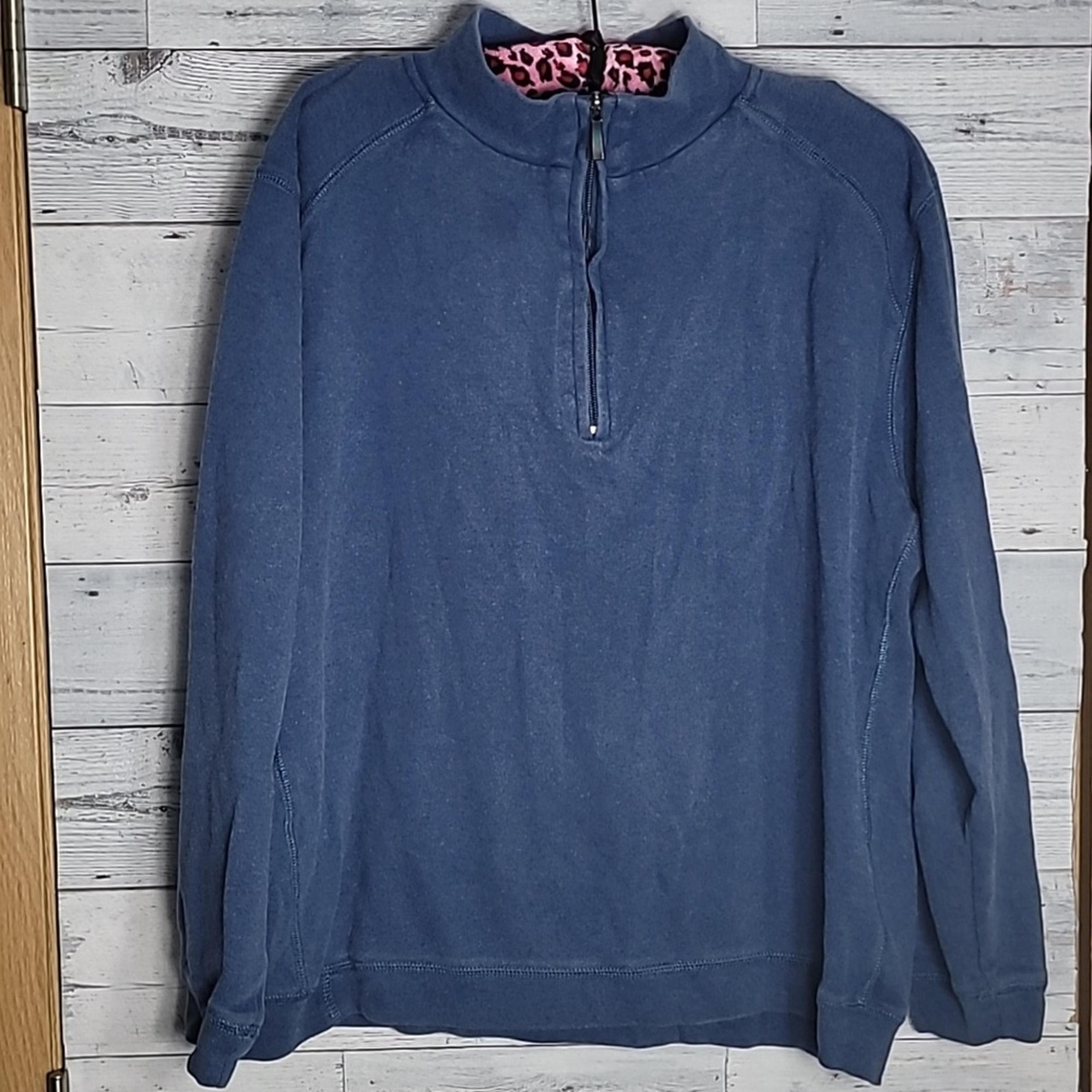 Kirland Blue Quarter Zip Blue Pullover Sweatshirt Size XL