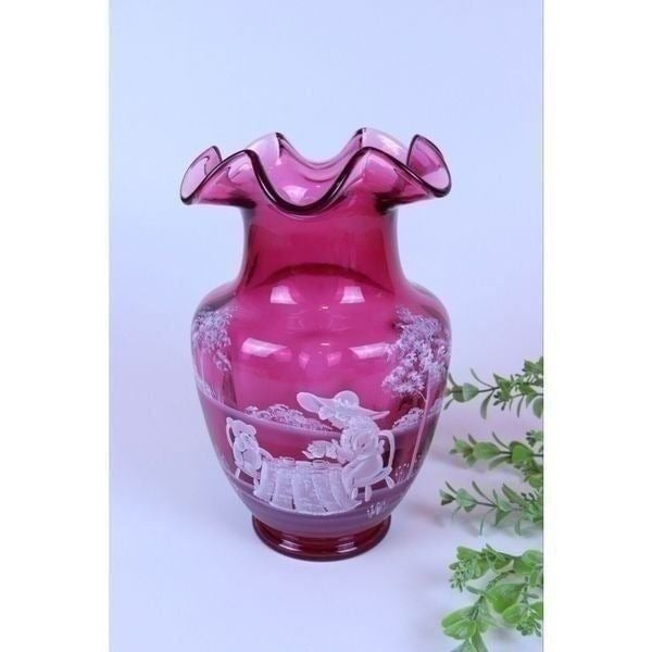 Fenton Art Glass - Country Cranberry - Mary Gregory Collection - 2001