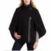 Via Spigia Black Asymmetrical Zip Front Funnel Neck Cape Coat Jacket