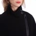 Via Spigia Black Asymmetrical Zip Front Funnel Neck Cape Coat Jacket