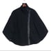 Via Spigia Black Asymmetrical Zip Front Funnel Neck Cape Coat Jacket