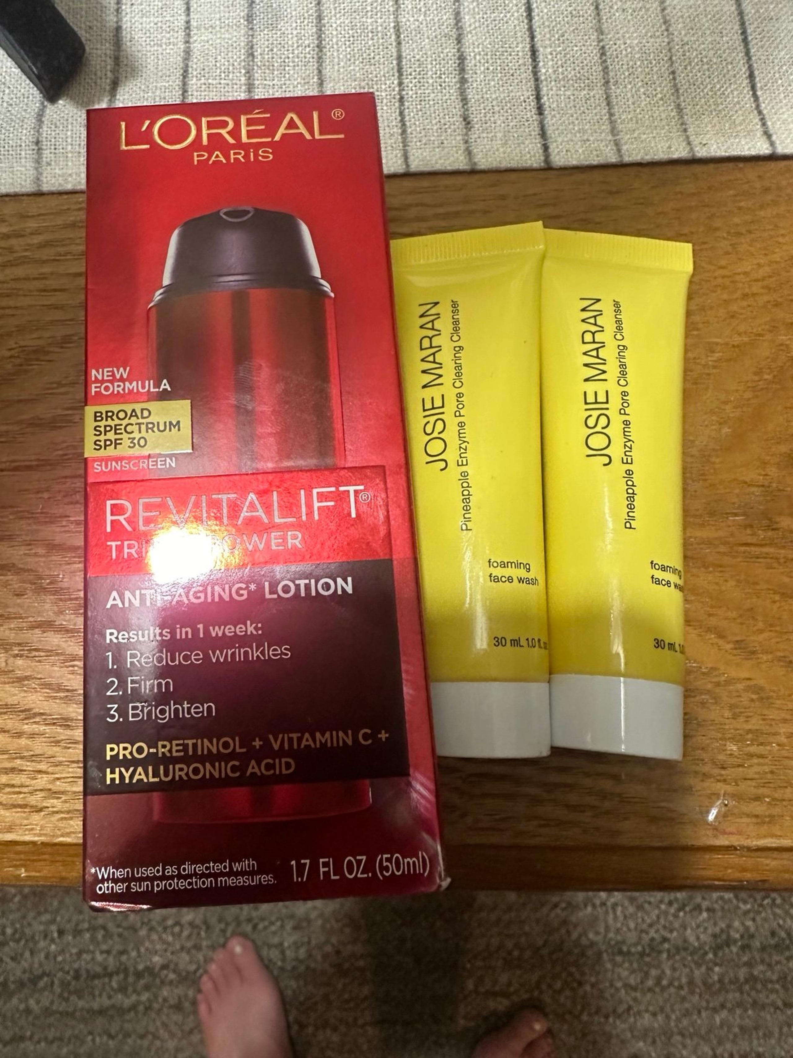 Bundle of L’Oréal and Josie maran  skincare products