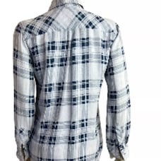 Rails Plaid Button Down Shirt Long Sleeve Carter Pigment White Blue Womens M