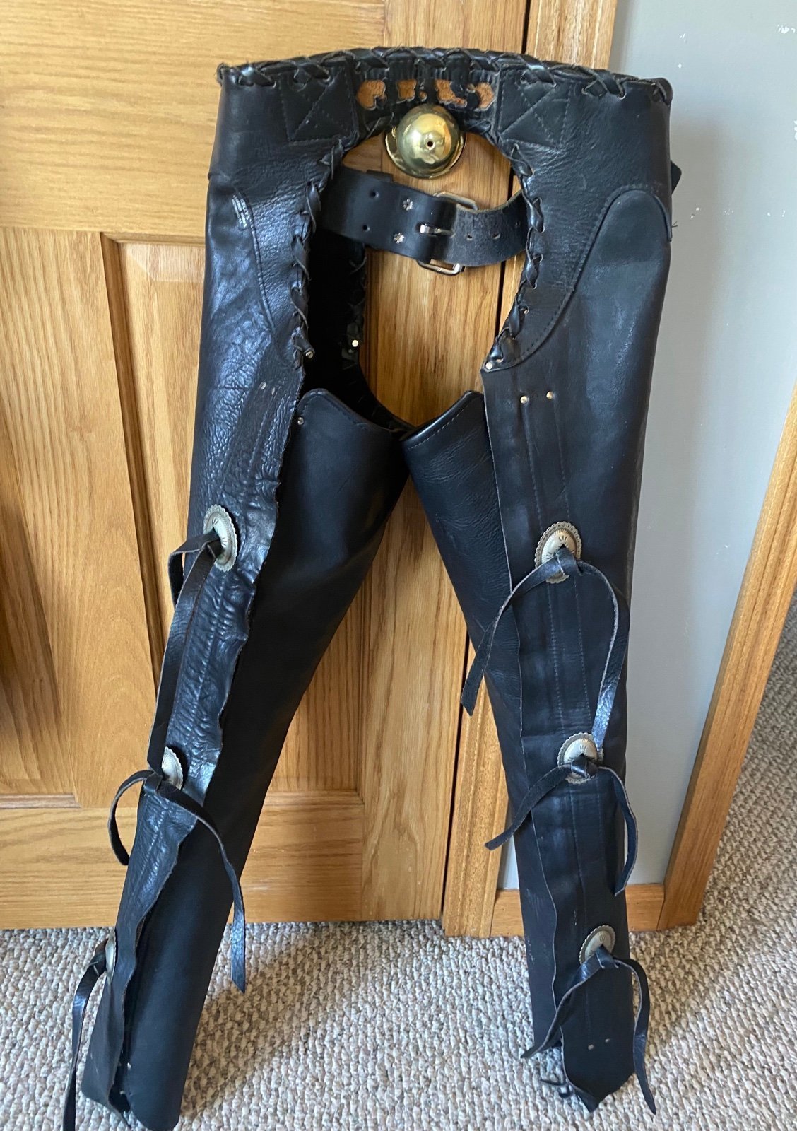 Ladies Custom Made Leather Riding Mortorcycle Chaps Sz 0-1