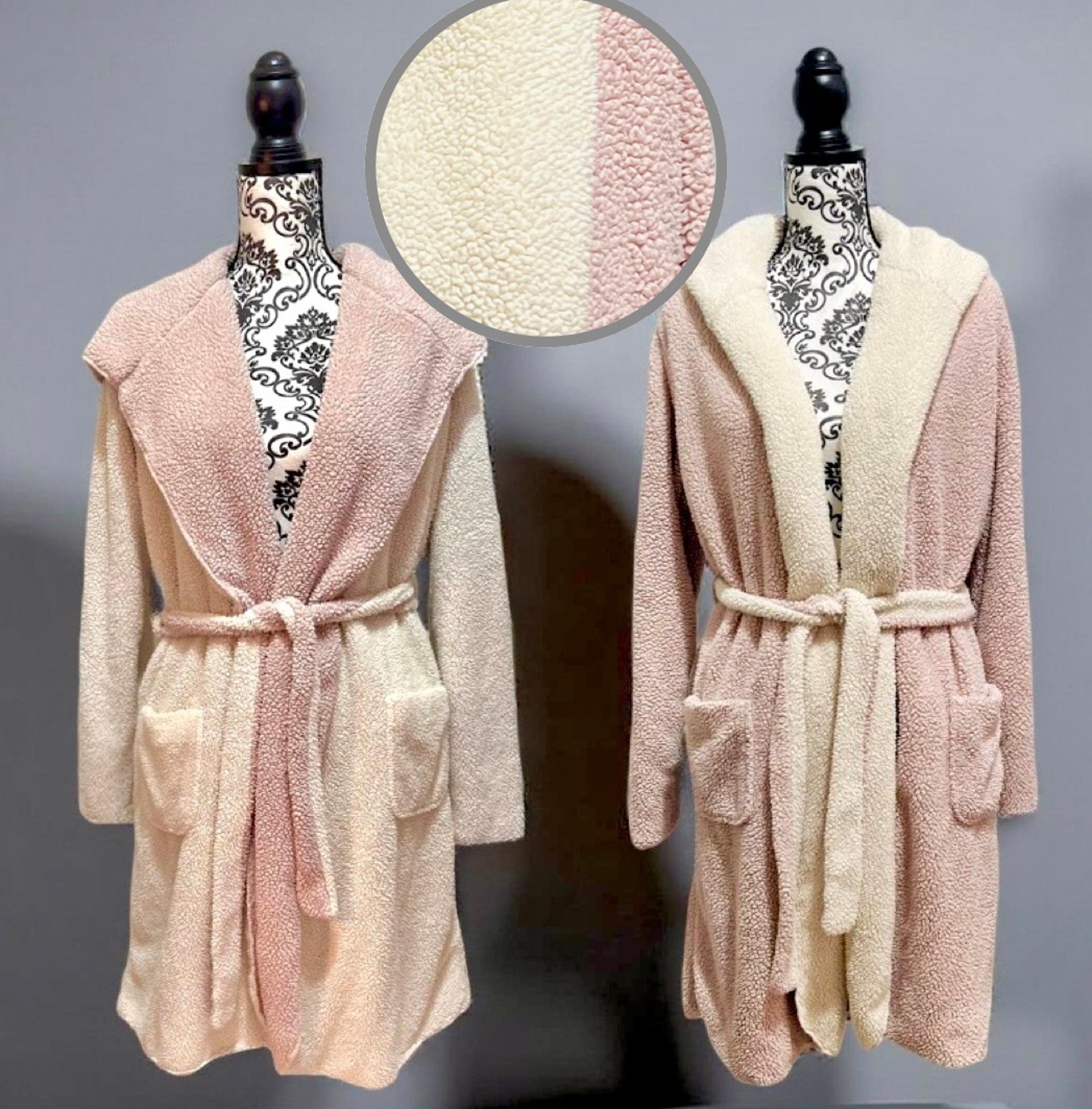 Women’s REVERSIBLE Soft Sherpa Robe Size S-L