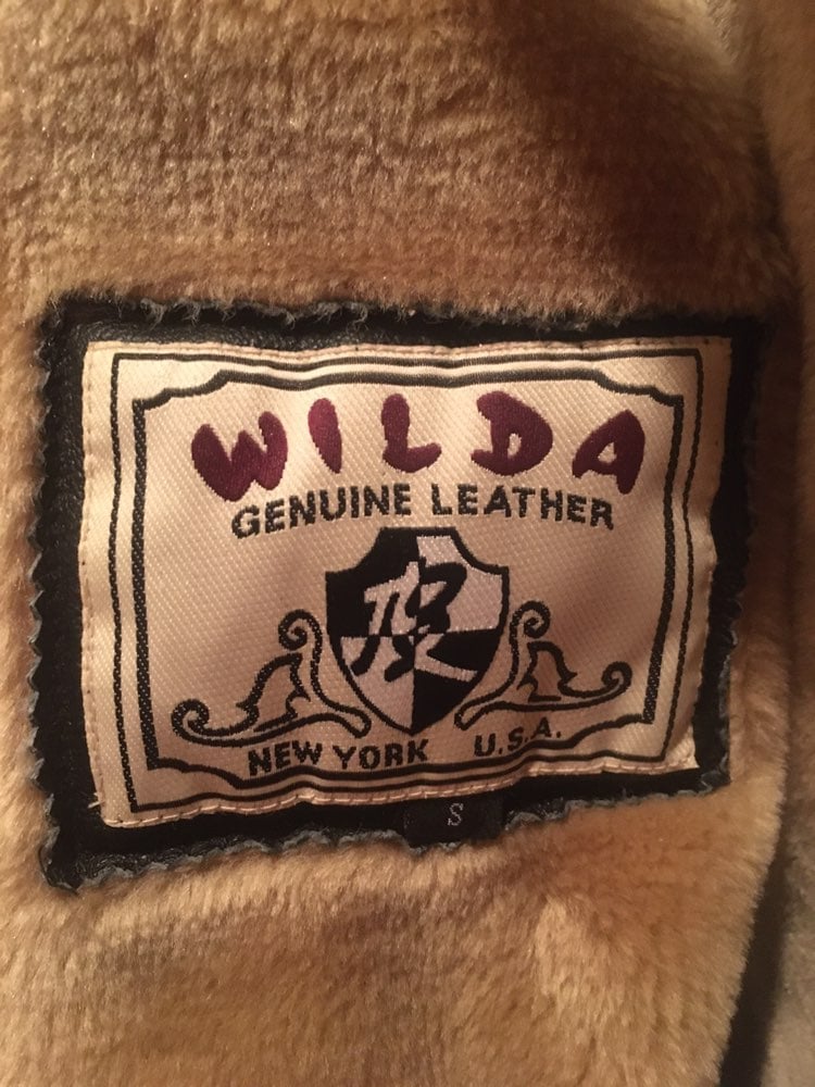 Wilda vintage leather coat hood fur lini