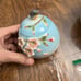 Pier 1 hand painted 3D porcelain teapot with accessories