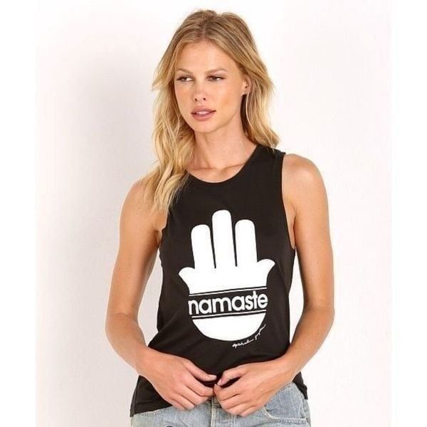 Spiritual Gangster Namaste Stripes Muscle Tank Size Medium