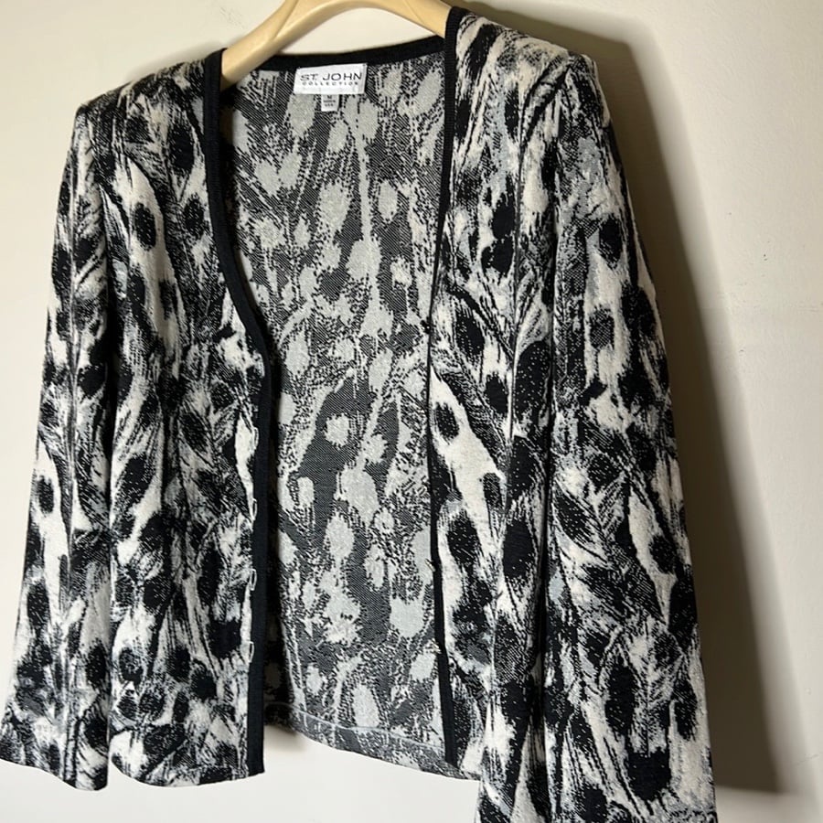 St John Collection Patterned Print Cardigan Sweater