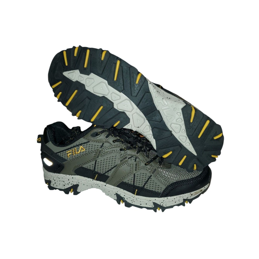 New Fila Grand Tier 1JM01661-206 Mens gray /yellow Athletic Hiking Shoes 9.5