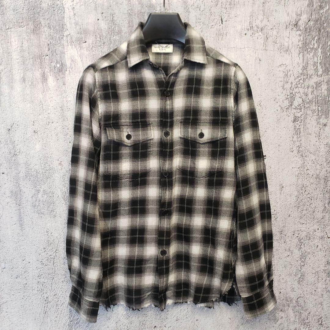 SAINT LAURENT PARIS Ombre Check Shirt, Hedi Slimane Era