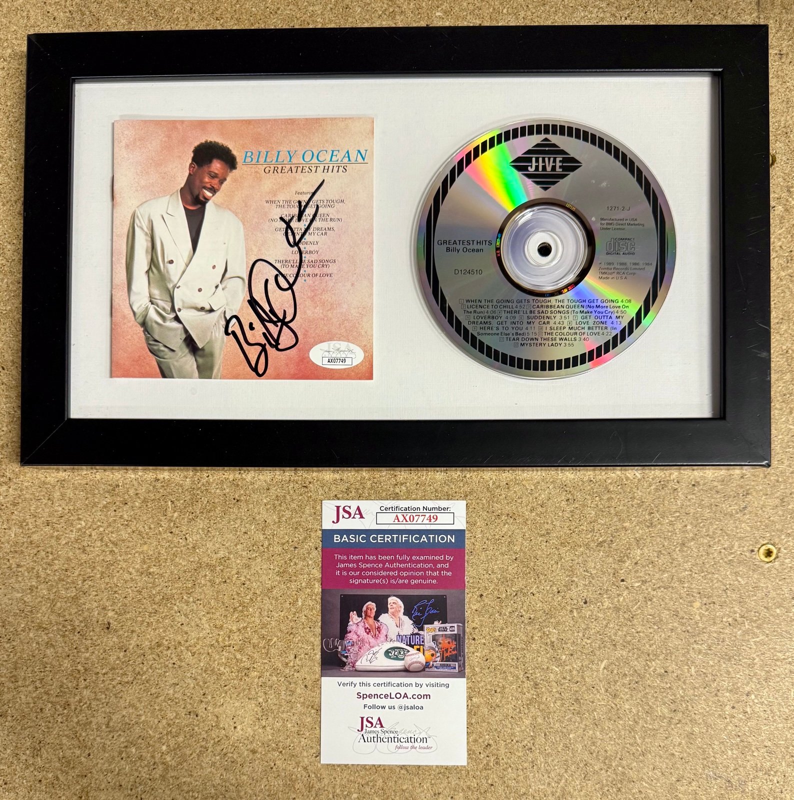 Billy Ocean Framed & Signed AUTOGRAPHED Greatest Hits 1989 CD Booklet JSA COA