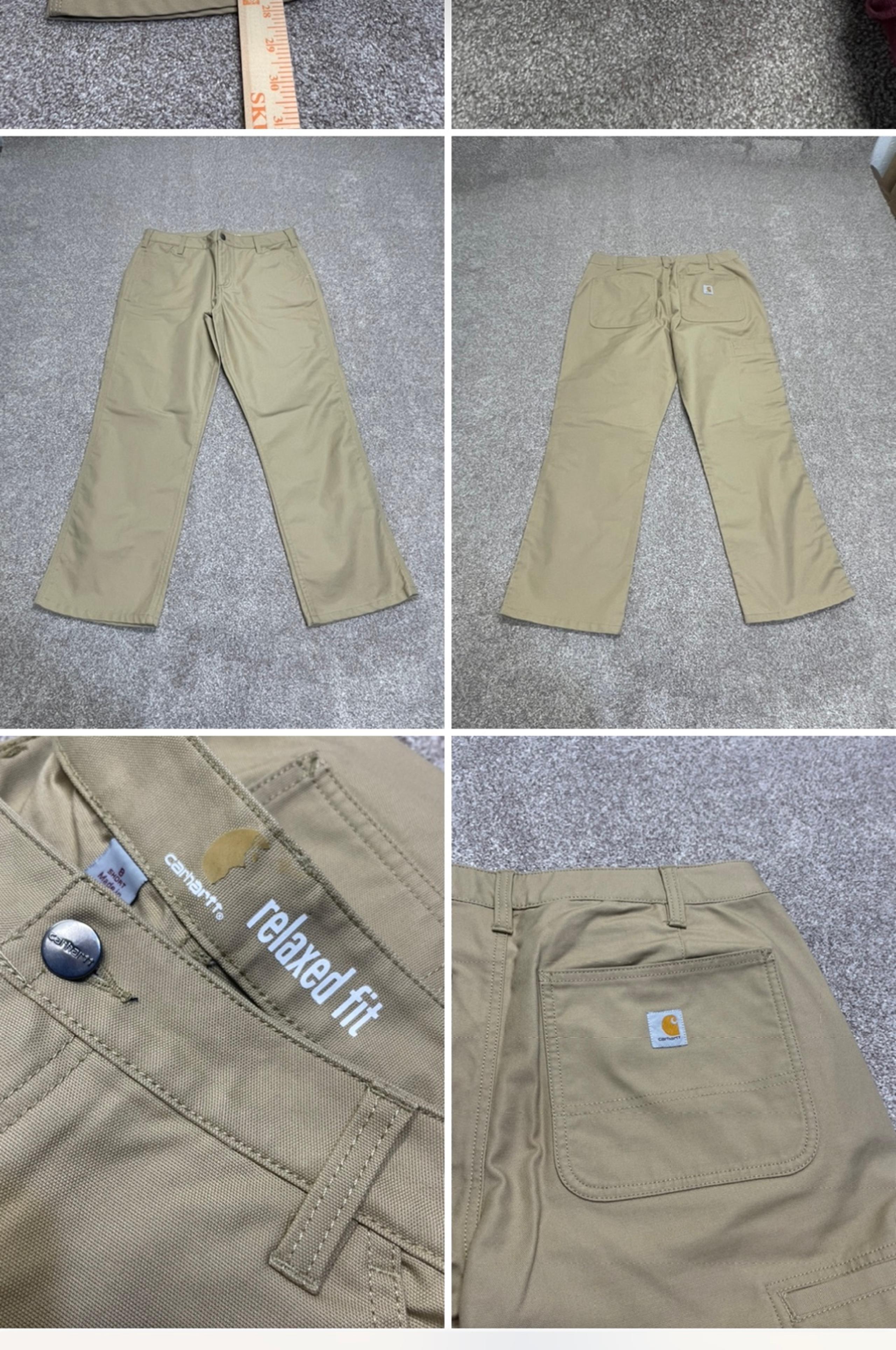 Carhartt womens cargo relaxed fit canvas work pants sz 8s high rise khaki