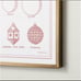 Christmas Ornament Prints (2) - Metal Framed Prints Wall Art Holiday Decor NWT