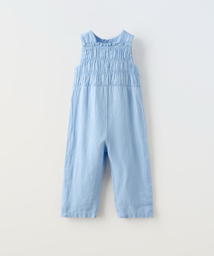 Zara toddler girls FULL LENGTH LINEN JUMPSUIT 5/6Y