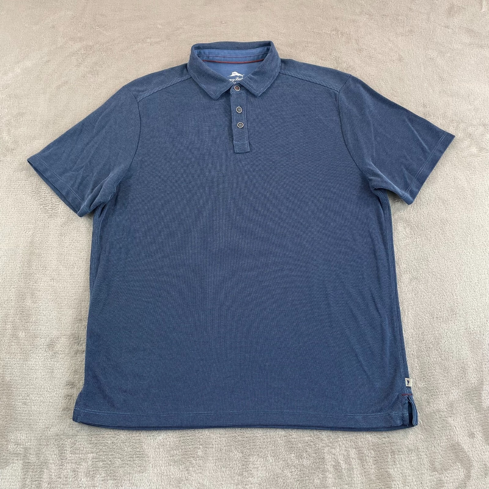 Tommy Bahama Shoreline Surf Polo Shirt Men Medium Midnight Blue Short Sleeve NEW