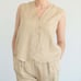 (S)DONNI. LINEN VEST - SAND