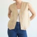 (S)DONNI. LINEN VEST - SAND