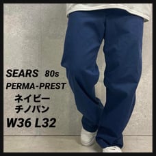 SEARS PERMA PREST 80s Navy Chino Pants Work W36L32