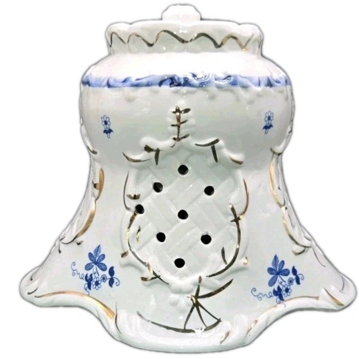 Vintage Porcelain Unicorn Goddess Victorian Lampshade Replacement Blue White
