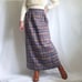 Vintage 70s/1970s plaid maxi skirt, navy, brown, and white tweed, fully lined, z