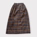 Vintage 70s/1970s plaid maxi skirt, navy, brown, and white tweed, fully lined, z
