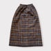 Vintage 70s/1970s plaid maxi skirt, navy, brown, and white tweed, fully lined, z