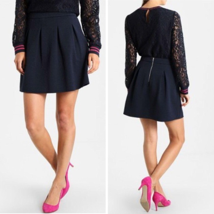 Naf Naf Skirt S Aloo Blue Pleated Tulip