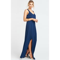Show Me Your Mumu Kendall Maxi Dress in Navy Blue S NWT