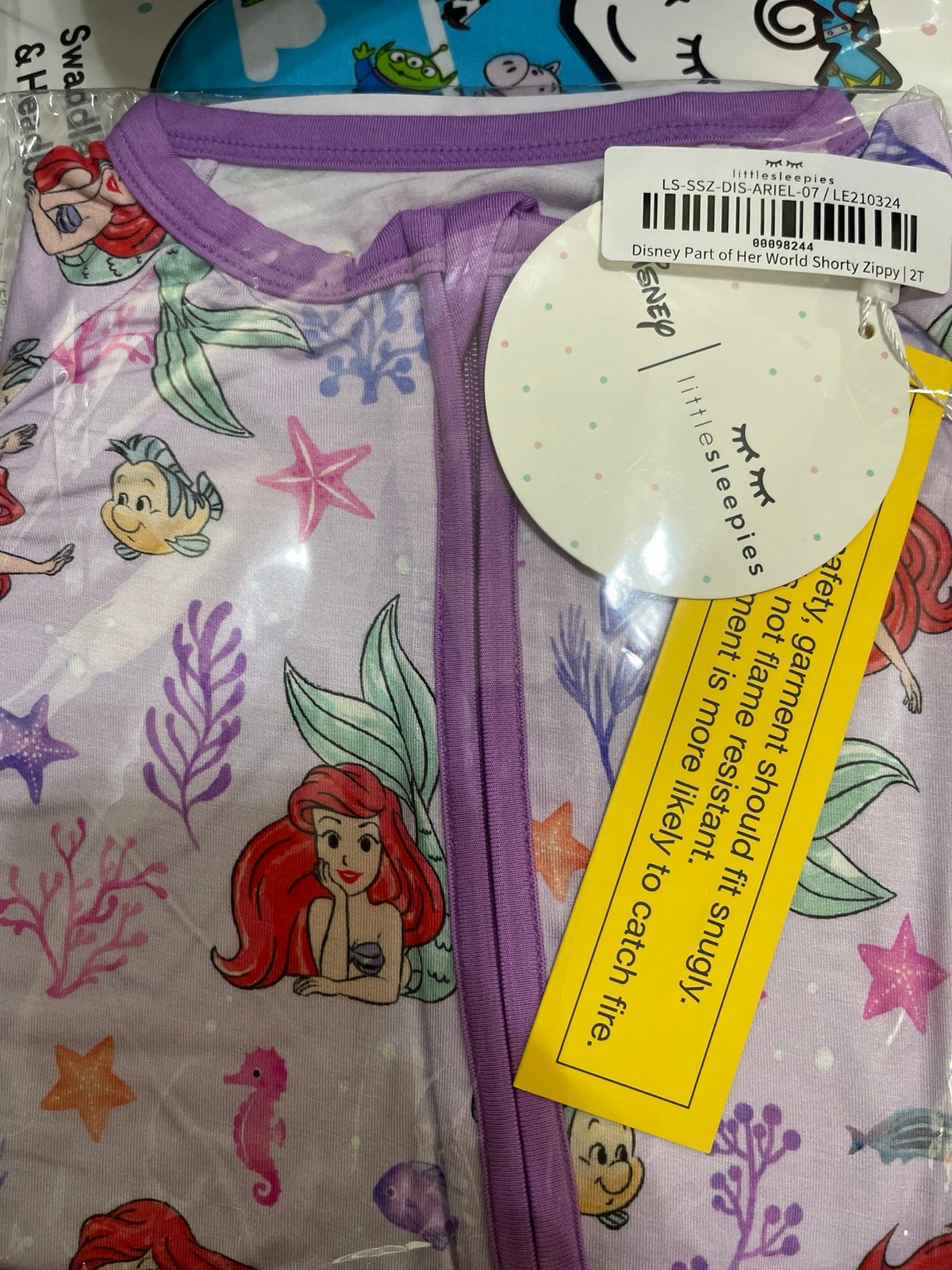 Little Sleepies Disney Part of her world Ariel Shorty zippy