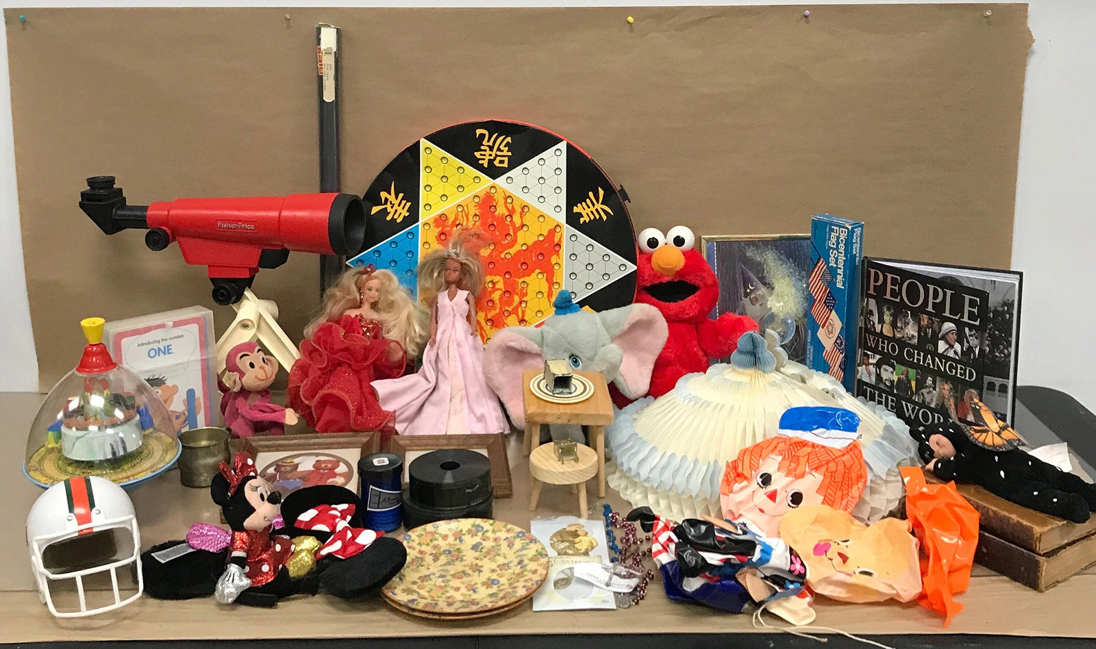 Vintage Estate Grannys Junk Drawer 39pc Lot Toys Games Knick Knacks Films & More