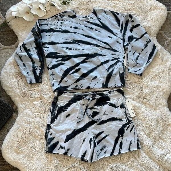 LACAUSA Set Sweatshirt & Shorts Tie Dye Size M