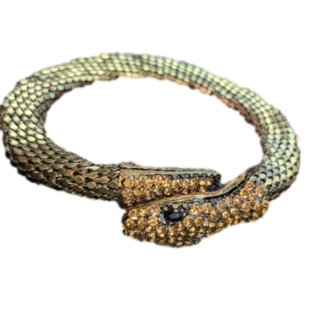 vintage Gold tone snake cuff bracelet