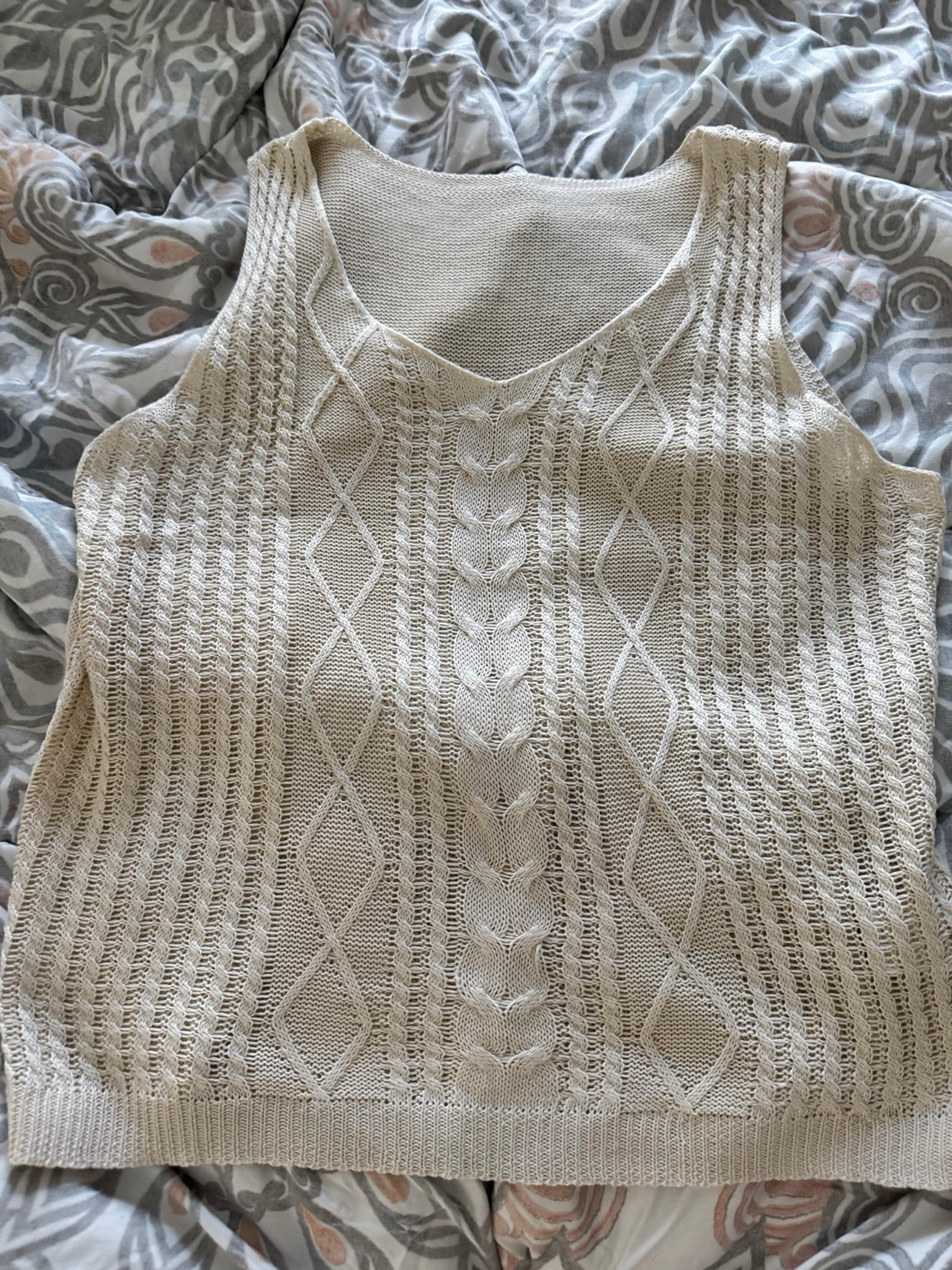 Beige crochet top