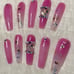 Translucent Pink Butterfly Press On Nail