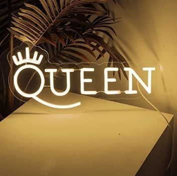 Simple Elegant Bright Queen Crown LED Night Light Room Wall Decoration