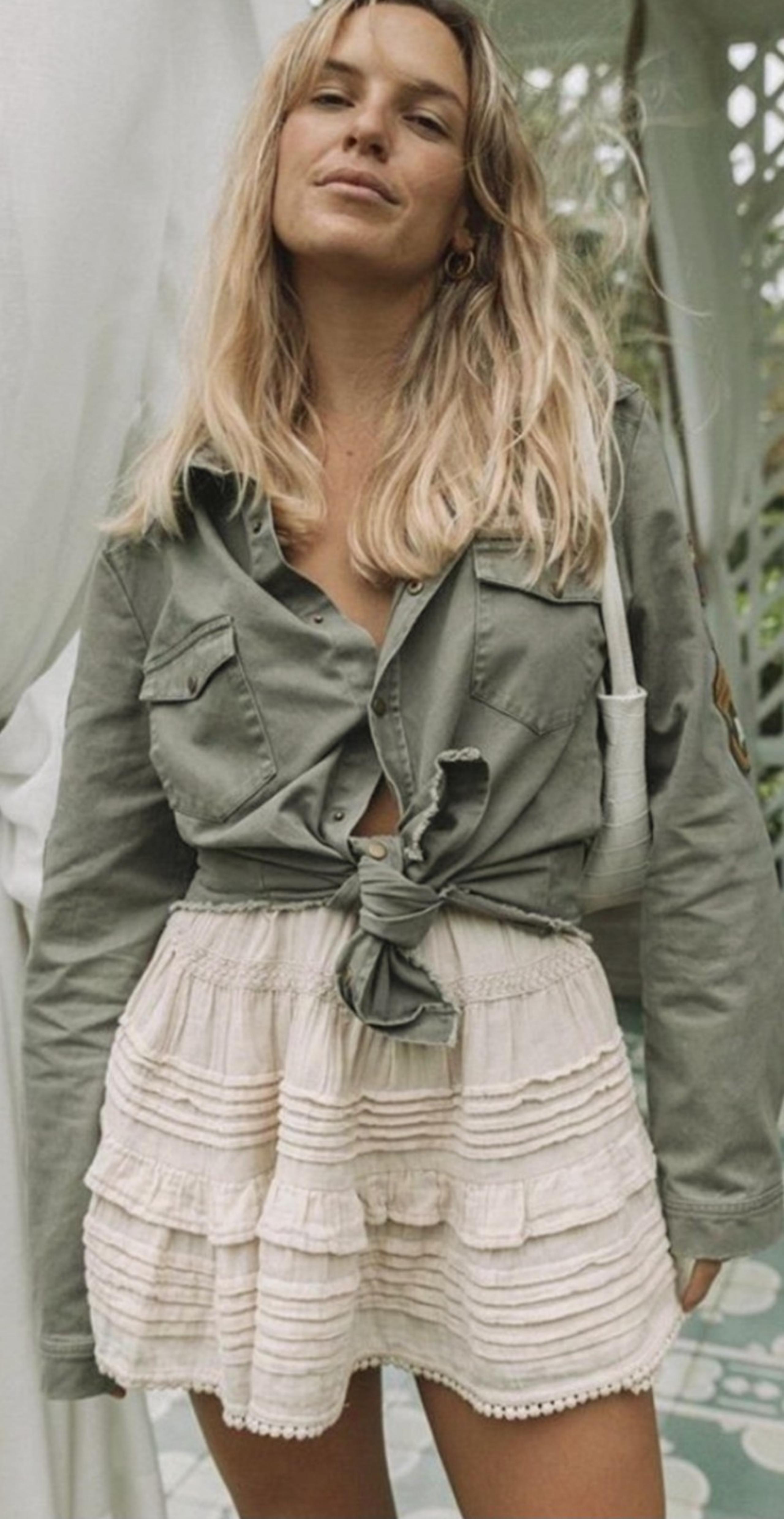 Spell & the Gypsy Collective Organic Cotton Sand Hanalei Mini Skirt