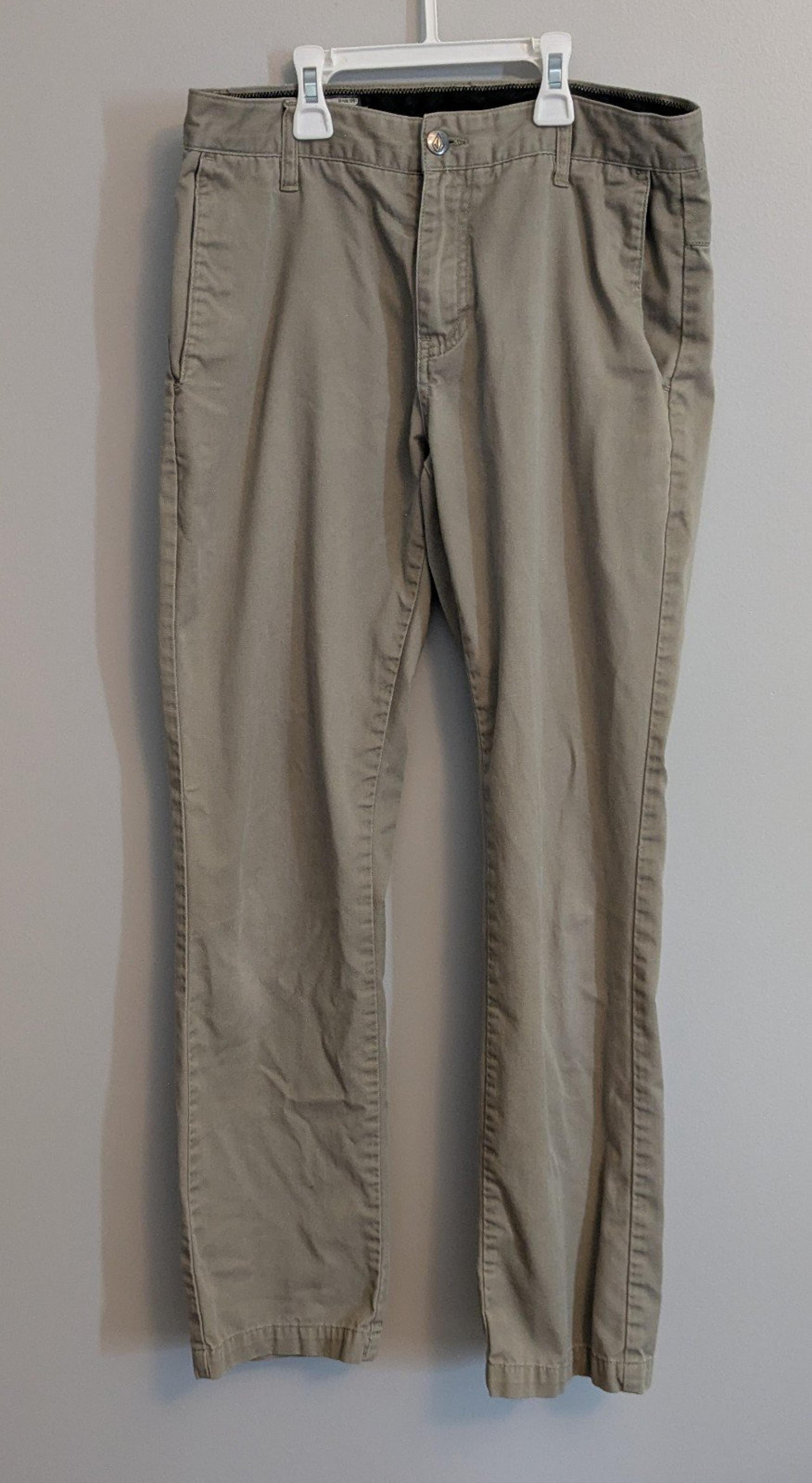 Mens Volcom Kahki Tan Casual Chino Skater Pants - Size 30
