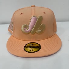 New Era Montreal Expos MLB Peaches And Cream Cap Hat Fitted Size 7 5/8