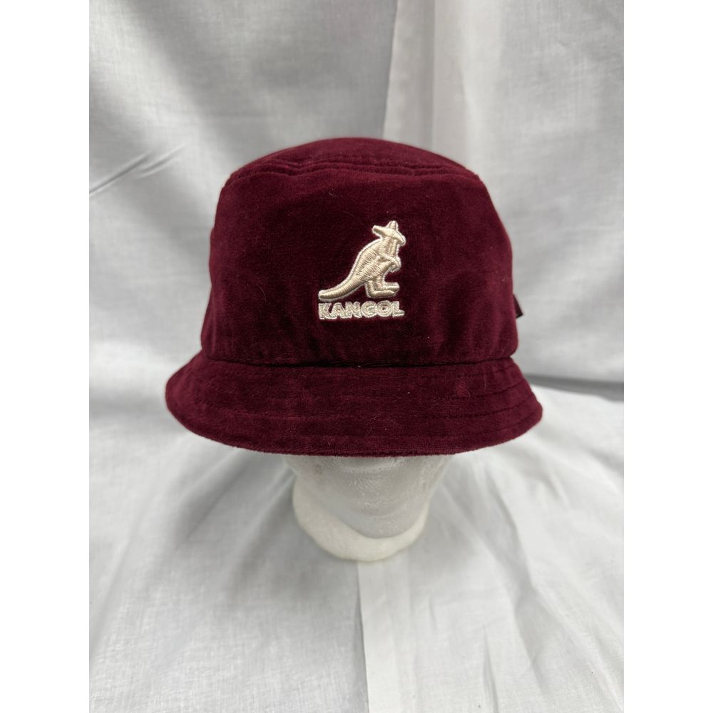 Kangol Burgundy Velvet Bucket Hat Classic Retro 90s Style Casual Streetwear